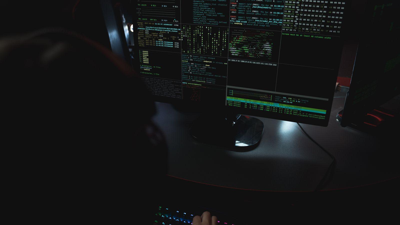 A terminal window over a world map